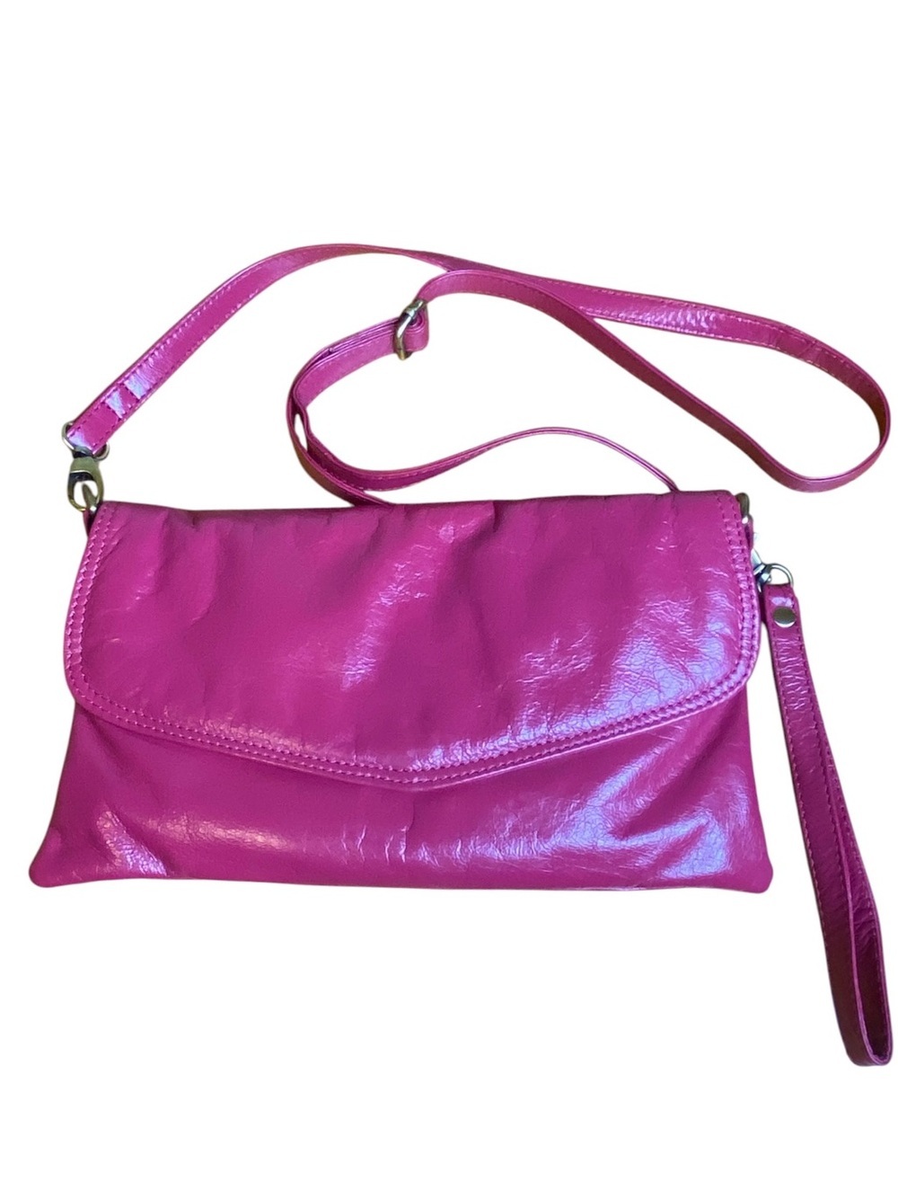Latico Leather Pink Crossbody Wristlet Clutch Flap bag